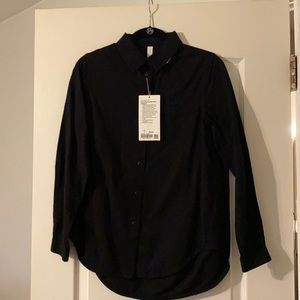 lululemon brand new black flannel button down size 4